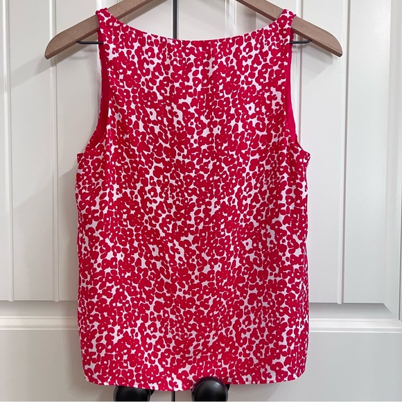 Loft Womens Sleeveless Layered Top in Pink/White, Size XSP - Picture 7 of 8